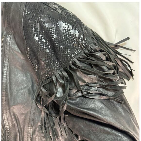 Vintage Leather Jacket G-III G3 Women's Large Black Coat Short Waist Length - Picture 4 of 8